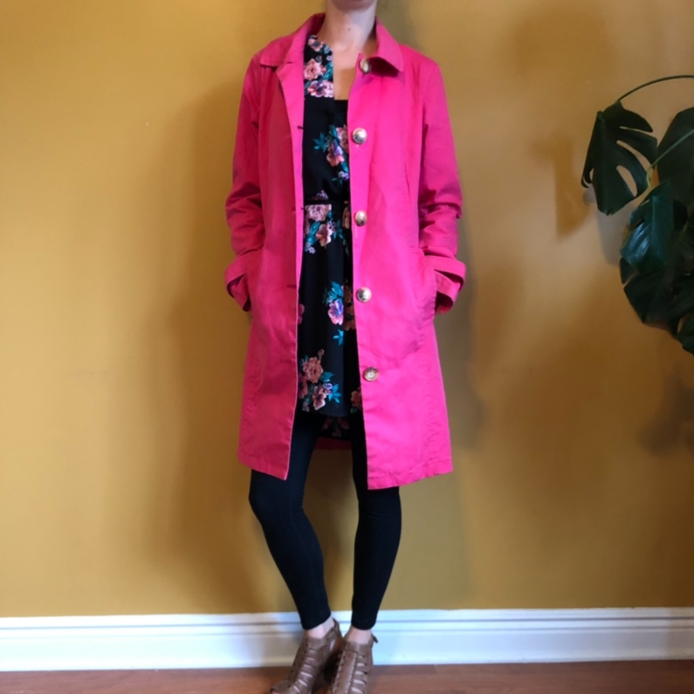 Hot pink Old Navy trench coat - Size M